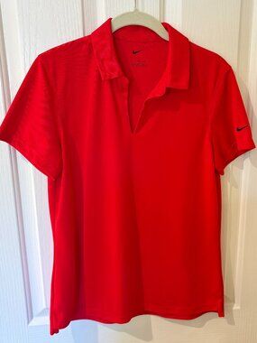 Nike Women's Dri-FIT Micro Pique Polo Red M